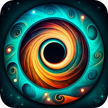 Hypnotic colorful tunnel. Square icon. High quality illustration