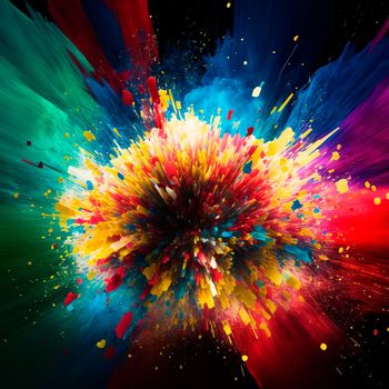 3d abstract explosion of bright colors. High quality illustration