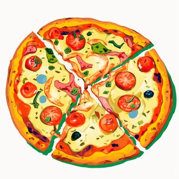 Pizza illustration. High quality illustration