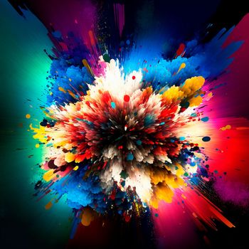 3d abstract explosion of bright colors. High quality illustration