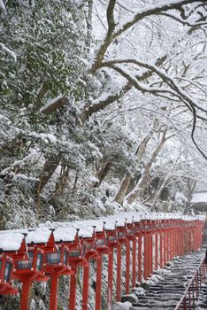 Kifune Shrine with winter snow