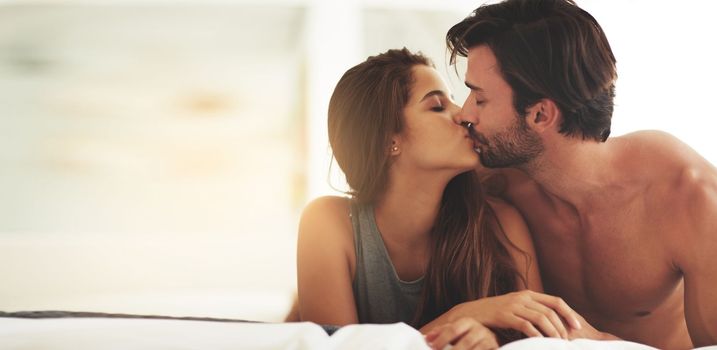 What more do you need. a happy young couple sharing an affectionate moment at home