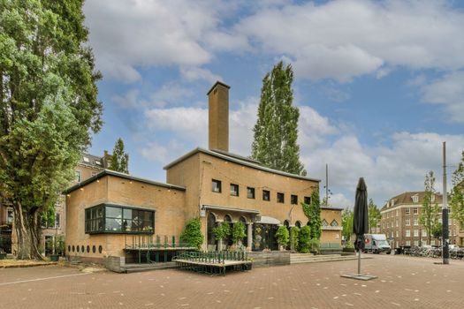 View of street near building with beauty of vegetation outside