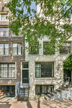 View of street near building with beauty of vegetation outside