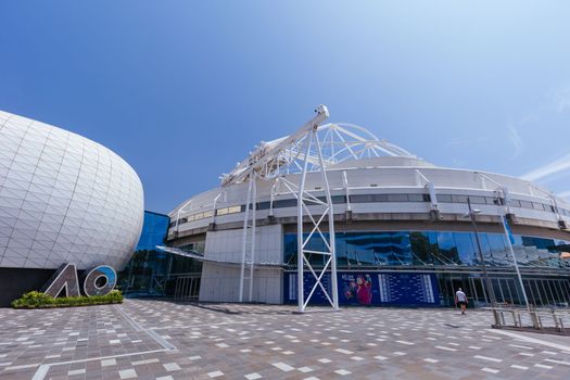 MELBOURNE, AUSTRALIA - JANUARY 13: Atmosphere and venue shots ahead of the 2023 Australian Open at Melbourne Park on January 13, 2023 in Melbourne, Australia.