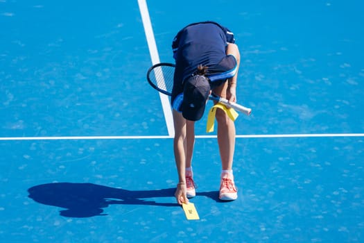 MELBOURNE, AUSTRALIA - JANUARY 13: Ajla Tomljanovic of Australia practices ahead of the 2023 Australian Open at Melbourne Park on January 13, 2023 in Melbourne, Australia.