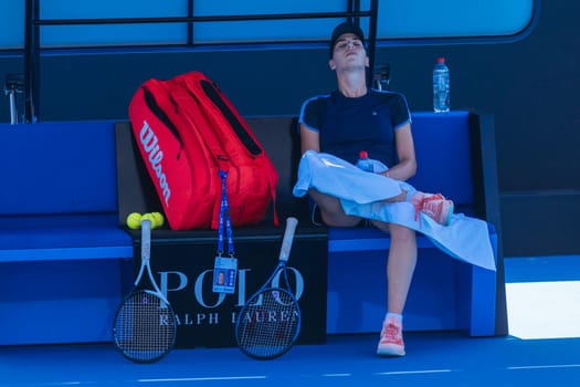 MELBOURNE, AUSTRALIA - JANUARY 13: Ajla Tomljanovic of Australia practices ahead of the 2023 Australian Open at Melbourne Park on January 13, 2023 in Melbourne, Australia.