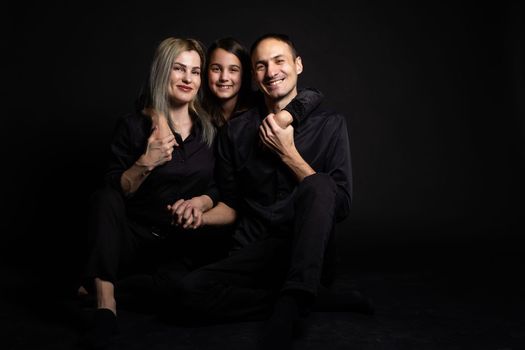 family on a black background.