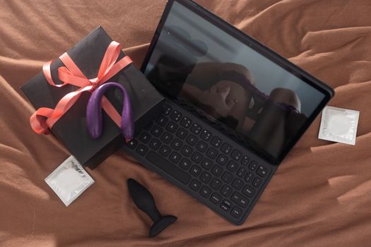 toys for adults as gifts for Christmas and a laptop.