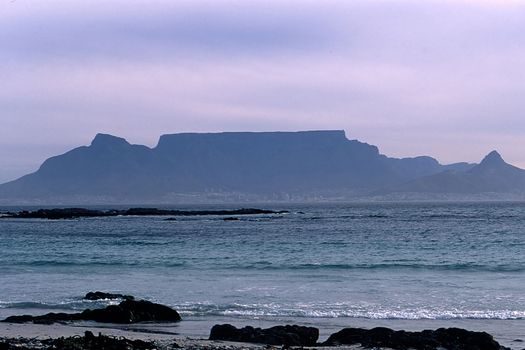 view of the table mountain, cape town, western cape, south africa