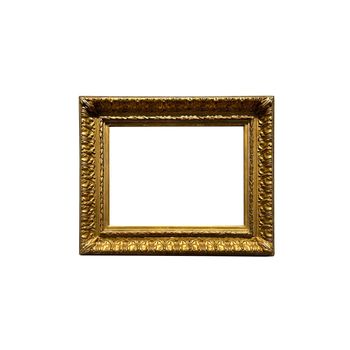 Home decor and interior design, antique golden art gallery frame isolated on white background, furniture and decoration detail