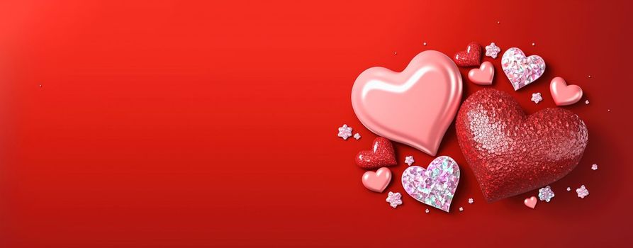 3D illustration of heart like crystal diamond for valentine's day banner and background