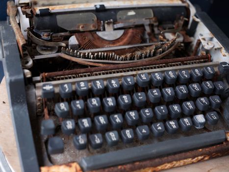 Antique Typewriter. Vintage Typewriter Machine background . Concept PRINTING , BOOK