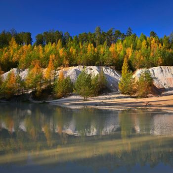 Autumn landscape. Beautiful colorful nature in autumn time. Czech Republic - seasonal background