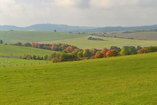 Autumn landscape. Beautiful colorful nature in autumn time. Czech Republic - seasonal background