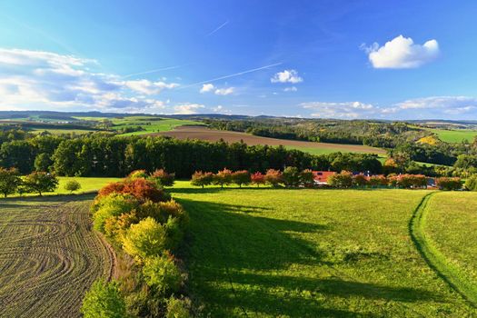 Autumn landscape. Beautiful colorful nature in autumn time. Czech Republic - seasonal background