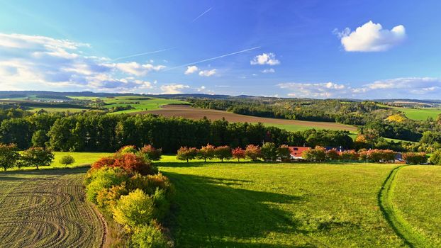 Autumn landscape. Beautiful colorful nature in autumn time. Czech Republic - seasonal background