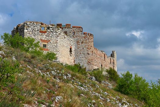 South Moravia - Palava - wine region in the Czech Republic. Ruins of an old castle. (Devicky-divci castle)