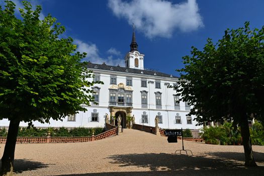 Lysice - A beautiful old castle in the Czech Republic. A summer sunny day and a tip for a family trip, a popular tourist spot.