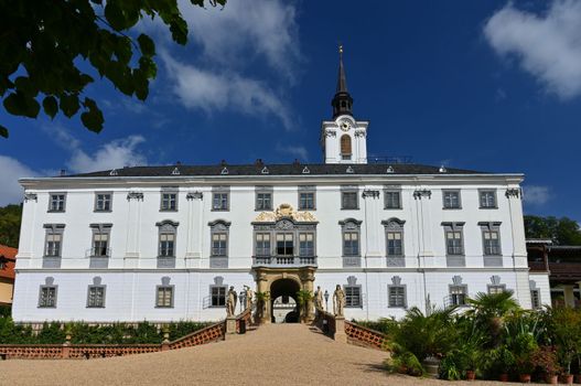 Lysice - A beautiful old castle in the Czech Republic. A summer sunny day and a tip for a family trip, a popular tourist spot.