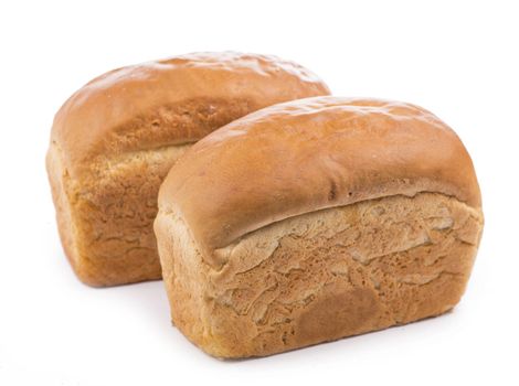 Tasty rye bread, isolated on white background.