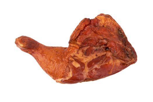 Smoked chicken thighs isolated on a white background