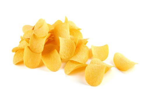 Potato chips isolated on a white background