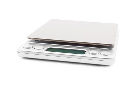 Portable electronic scale isolated on a white background