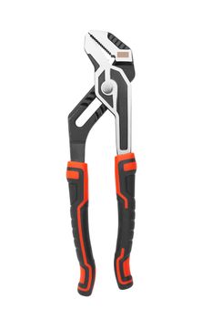 Pump pliers, work tool or slip joint pliers isolated cut out on white background