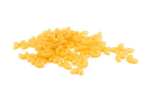 Elbow macaroni isolated on a white background