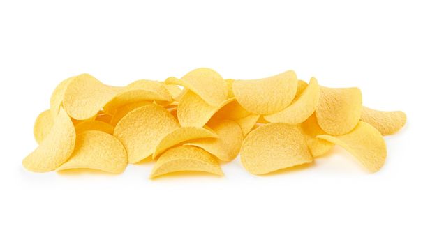 Potato chips isolated on a white background