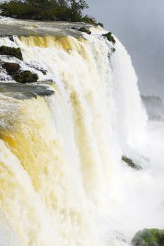 a massive flow of water at Iguassu waterfall