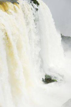 a massive flow of water at Iguassu waterfall