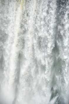 a massive flow of water at Iguassu waterfall