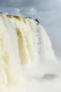 a massive flow of water at Iguassu waterfall