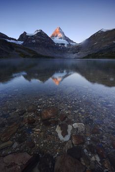 Canadian Rockies mountain range reflection