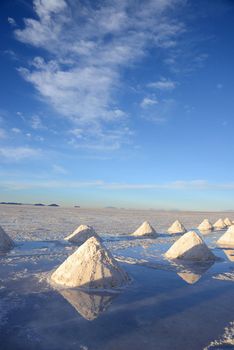 salt pile in salt production industry in bolivia