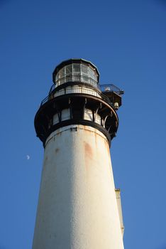 Pigeon Point lighthouse with a blue sky