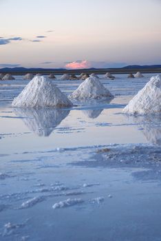 salt pile in salt production industry in bolivia