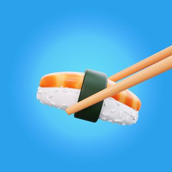 3d illustration of asian food sushi