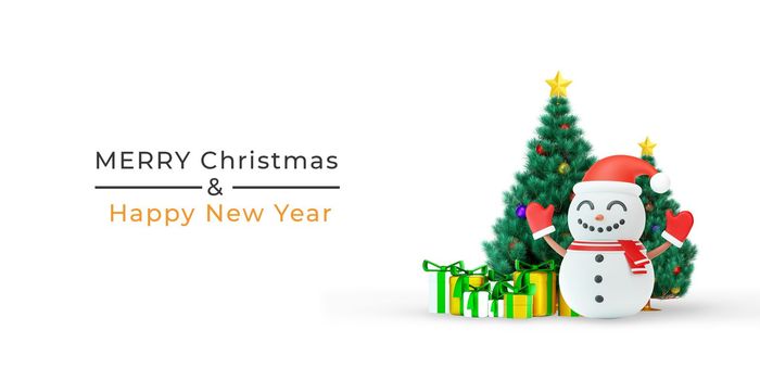 Happy new year and Merry Christmas banner