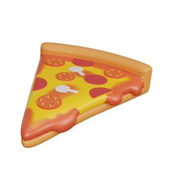 3d rendering of pizza junk food icon