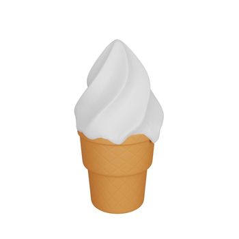 3d rendering of ice cream fast food icon