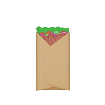 3d rendering of kebab fast food icon