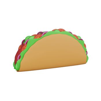 3d rendering of taco fast food icon