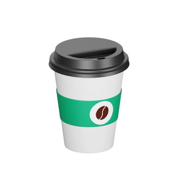 3d rendering of coffee cup fast food icon
