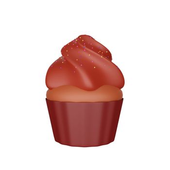 3d rendering of cupcake fast food icon