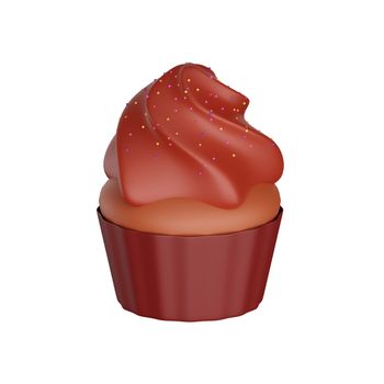 3d rendering of cupcake fast food icon