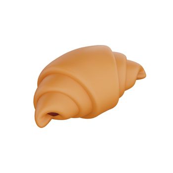 3d rendering of Croissant fast food icon