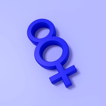 Venus sign and eight on purple background. 3D rendering.
